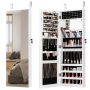 Hanging mirror-jewelry cabinet 37x10x110cm., white/black