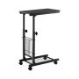 C-shaped table with storage compartment, black