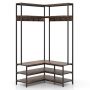 Clothes rack 90x90x178cm., brown/black