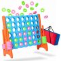„Connect Four“ mäng Relaxdays, XXL, kotiga, Sinine/oranž, 120 × 110 × 55 cm