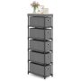 Chest of drawers 40x19x100cm., gray/black