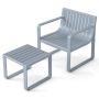 2-piece garden furniture set, grey