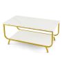 Coffee table 105x55x46.5cm., white/gold color