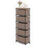 Chest of drawers 40x19x100cm., brown/black