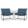 Set of 2 armchairs 71x71x61cm., blue/black