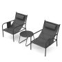 3-piece garden furniture set, grey