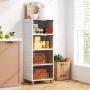 Kitchen cabinet 45x38x117cm., white/brown