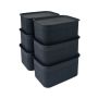Hoiukastid Relaxdays 10051605_46, 6 tk, Must, 26,5 × 13 × 19 cm