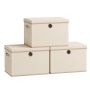 SONGMICS storage boxes, 3 pcs., with lids, Sand, 43 × 30 × 30 cm