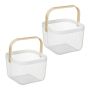 Hoiukorvid Relaxdays, 2 tk, valge/pruun, 26 × 17,5 × 24,5 cm