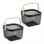 Hoiukorvid Relaxdays, 2 tk, must/pruun, 26 × 17,5 × 24,5 cm