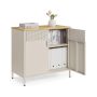 Hoiukapp SONGMICS, Uste ja reguleeritava riiuliga, Beež/Tamm, 80 × 76 × 40 cm