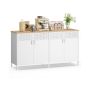 Hoiukapp SONGMICS, Kahe ukse ja reguleeritava riiuliga, Valge/Tamm, 141 × 76 × 40 cm
