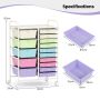 Storage Cart, 15 Drawers, Multicolor, 25 × 14.5 × 34.5 inches