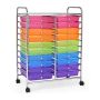 Storage Cart, 20 Drawers, Multicolored, 63.5 × 88.9 × 38.1 cm