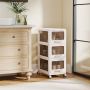 Storage trolley, 3 drawers, White, 41.91 × 71.12 × 27.94 cm