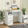 Workbench with 3 drawers and charging station, white