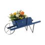 Multifunctional wheelbarrow planter made of pine wood, blue