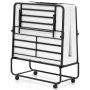 Folding bed 194x90x40cm., white/black