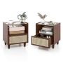 Set of 2 bedside tables 43x35x50cm., brown