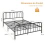 Double bed frame 208x164x101cm, black