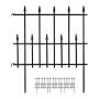 Dekoratiivne aiapiire Relaxdays, 4 elementi, Must, 247 × 71 × 2,5 cm