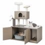 Scratching post 95x55.5x132cm., gray/white