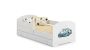 Children's bed Luk with drawer, mattress and barrier protection 144 cm x 77 cm x 56 cm, police car