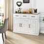 Large kitchen buffet cabinet with adjustable shelves and doors, 108 cm, white