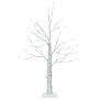 Artificial white birch Christmas tree, 24 LED lights, White