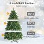 Artificial Christmas tree, 489 branches, 26 pine cones, Green, Ø 105 × 150 cm