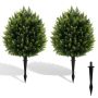 Artificial cypress ball trees, 2 pcs, Green