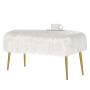 Faux fur vanity chair with gold metal legs, 91x35 cm, white