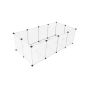 Animal enclosure with floor panels, transparent