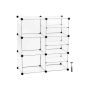 Plastic shoe rack, 9 compartments, white