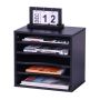 Dokumendiriiv Relaxdays 10051513_46, 5 sektsiooni, Must, 35,5 × 33 × 25 cm