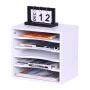 Dokumendiriiv Relaxdays 10051513_49, 5 sektsiooni, Valge, 35,5 × 33 × 25 cm