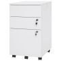 File cabinet, 3 drawers, White/black, 39.4 × 61 × 48.3 cm