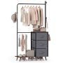 Clothes rack, 2 rails, 2 shelves, 3 drawers, 95 × 175 × 40 cm