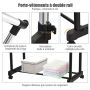 Clothes rack, 2 rails, Black/Silver, 91.44 × 58.42 × 106.68–177.8 cm