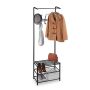 Riidenagi Relaxdays 10029611.0, Riiulitega, Must, 61 × 183 × 34 cm