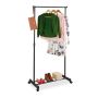 Ratastega riidenagi Relaxdays, 4 rattaga, Must, 75,5 × 161 × 42,5 cm