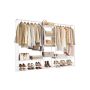 SONGMICS LGR463W01 Clothes Rack, 2 Shelves, White, 29 × 183 × 158.4 cm