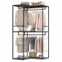 Clothes rack with shelves, 3 shelves, 2 rails, 100 × 100 × 200 cm
