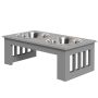 Bowls with stand PawHut 44x24x15cm., gray/silver color
