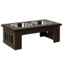 Bowls with stand PawHut 58.4x30.5x25.4cm., brown/silver color
