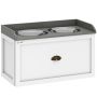Bowls with stand PawHut 60x30x36cm., white/silver color