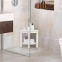 Shower shelf, corner, with storage space, Brown/white, 33.02 × 43.18 × 33.02 cm