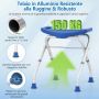 Shower seat, height-adjustable, blue, 53 × 52.5 × 50 cm