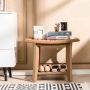 Shower bench, two-tier with shelf, White/brown, 60.96 × 48.26 × 34.29 cm